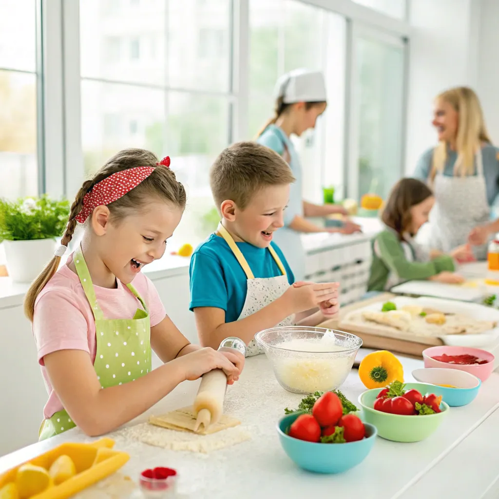 Children enjoying a cooking class
